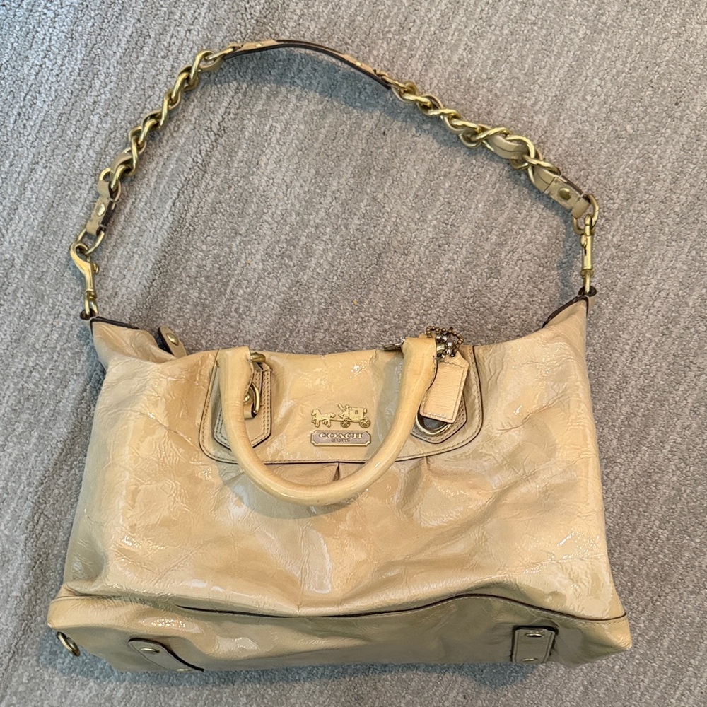 Coach Tan Patent Leather Satchel - Picture 2 of 6